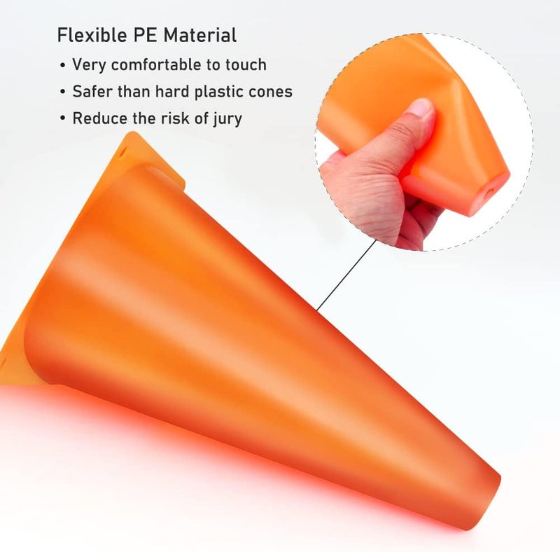 MIVERYEA Cones Sports 9 Inch, 15 Pack Training Cones for Soccer Practice, Agility Field Cone Set for Drills Football Basketball, Plastic Cones for Outdoor Indoor Games - Image 2